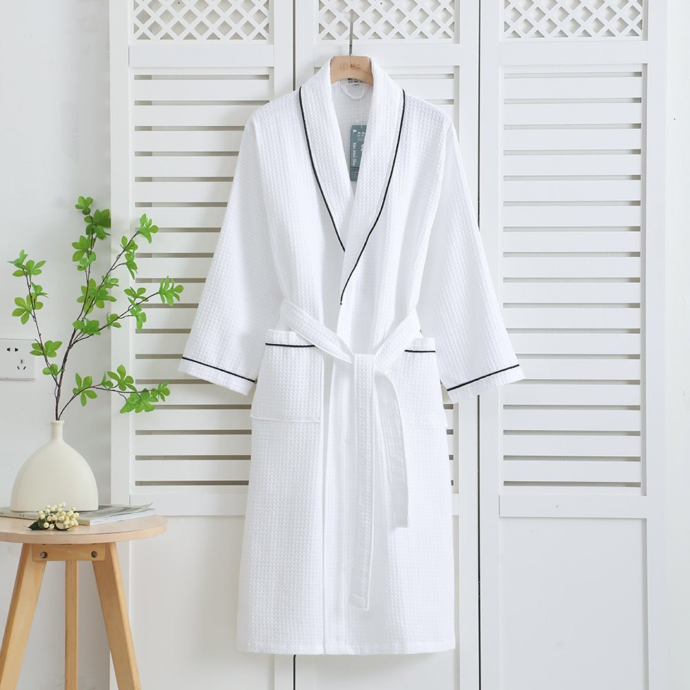Velzora - Peignoir en coton gaufré, doux et absorbant pour salle de bain