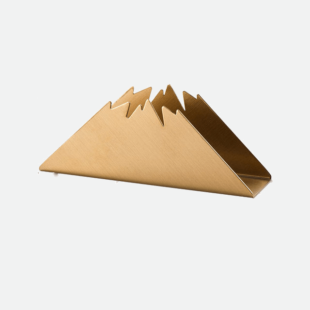 Velzora - Porte-serviettes de table en acier doré au design sculptural | Velzora