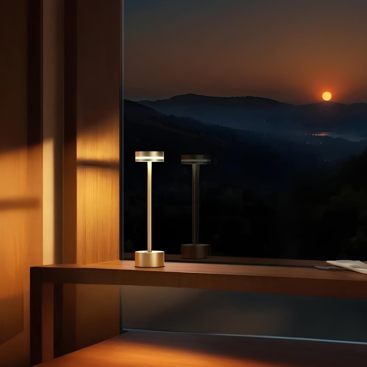 Velzora - Lampe de table aluminium rechargeable, intensité réglable | Velzora