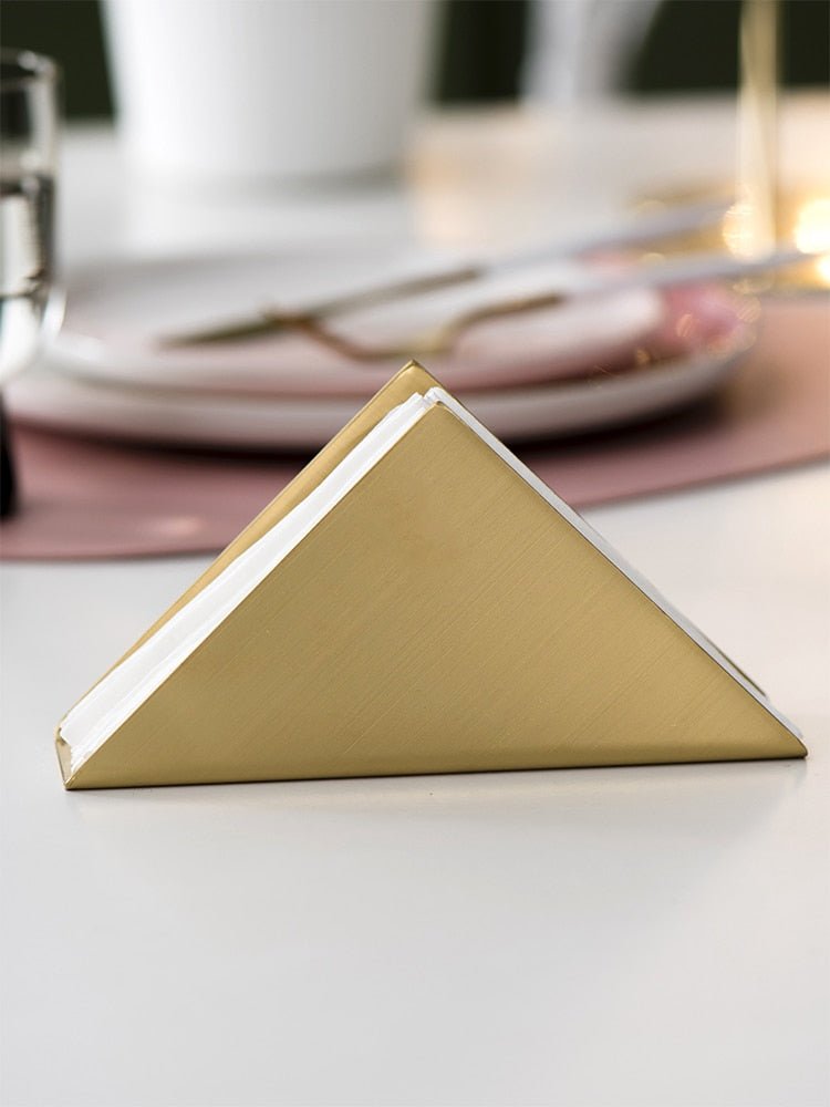 Velzora - Porte-serviettes de table en acier doré au design sculptural | Velzora