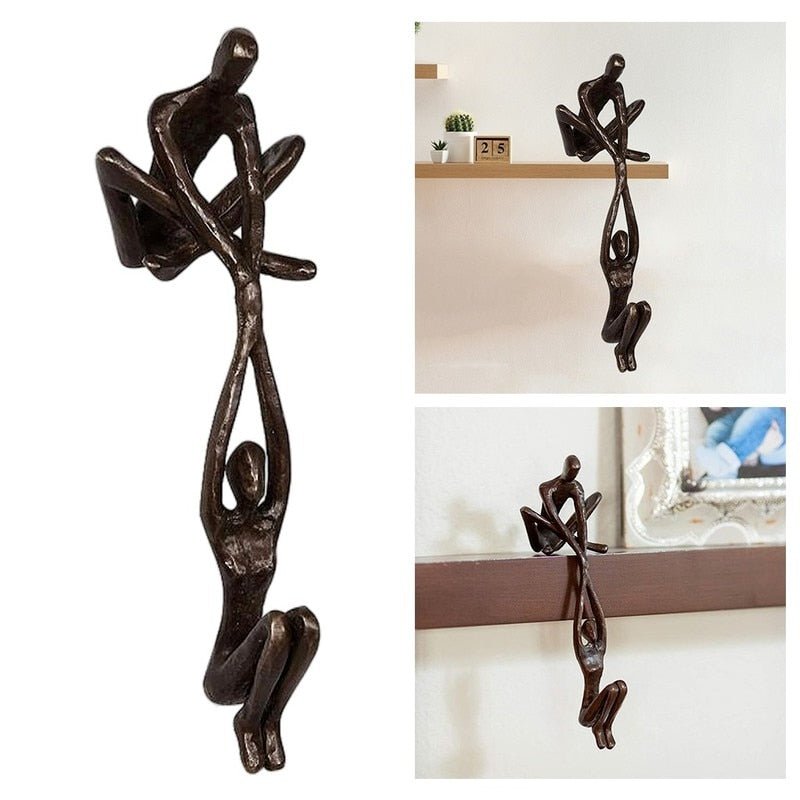 Velzora - Sculpture décorative cœurs enlacés en résine | Velzora