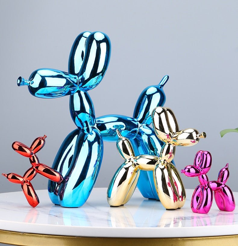Velzora - Statue décorative chien ballon en résine brillante | Velzora