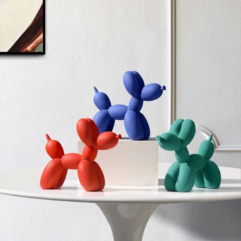 Velzora - Sculpture décorative en résine finition lisse forme ballon chien | Velzora