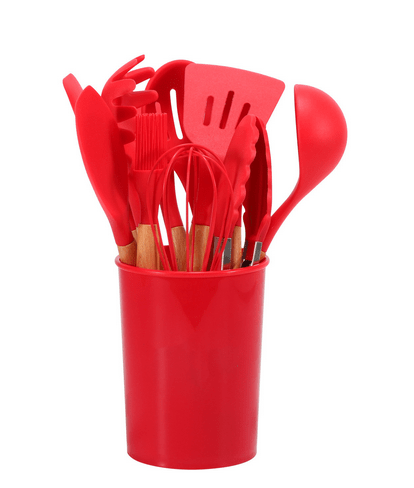 Velzora - Ensemble ustensiles cuisine 12 pièces en silicone et bambou | Velzora