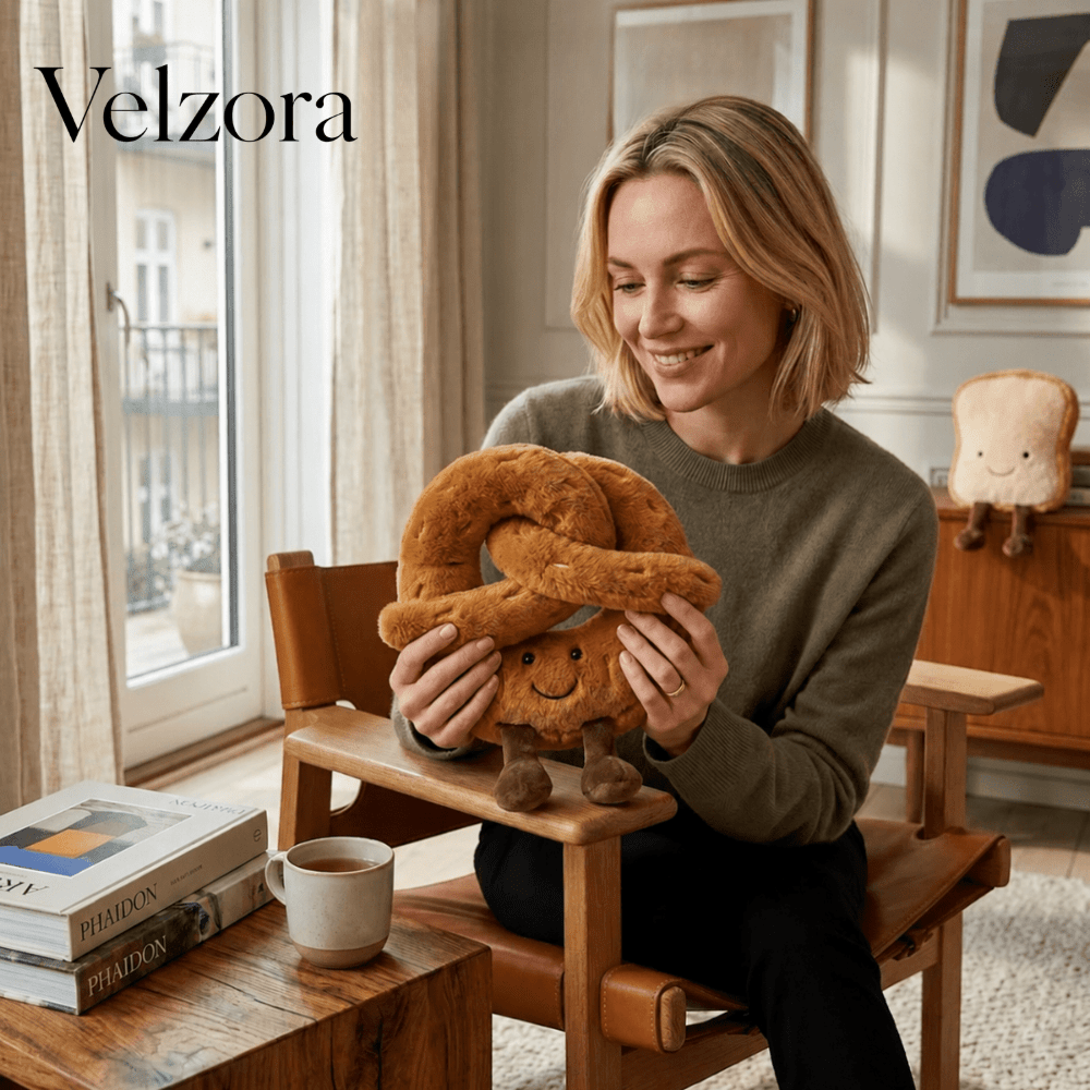 Velzora - Peluche décorative moelleuse forme croissant | Velzora