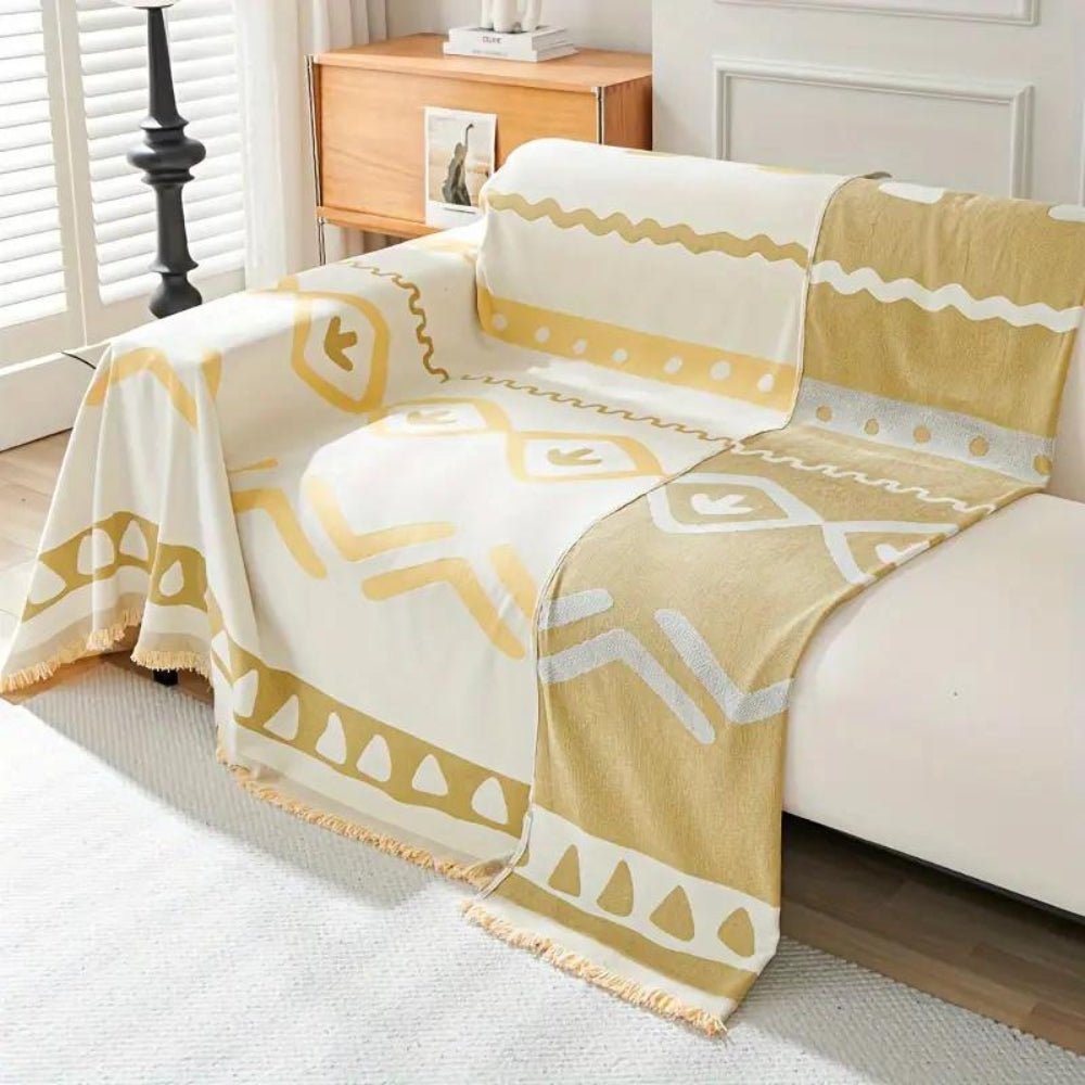 Velzora - Housse de canapé réversible en chenille – Motif bohème texturé | Velzora