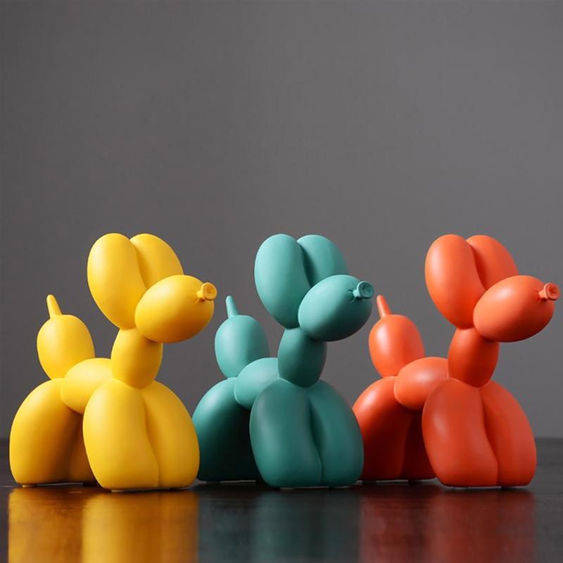 Velzora - Sculpture décorative en résine finition lisse forme ballon chien | Velzora