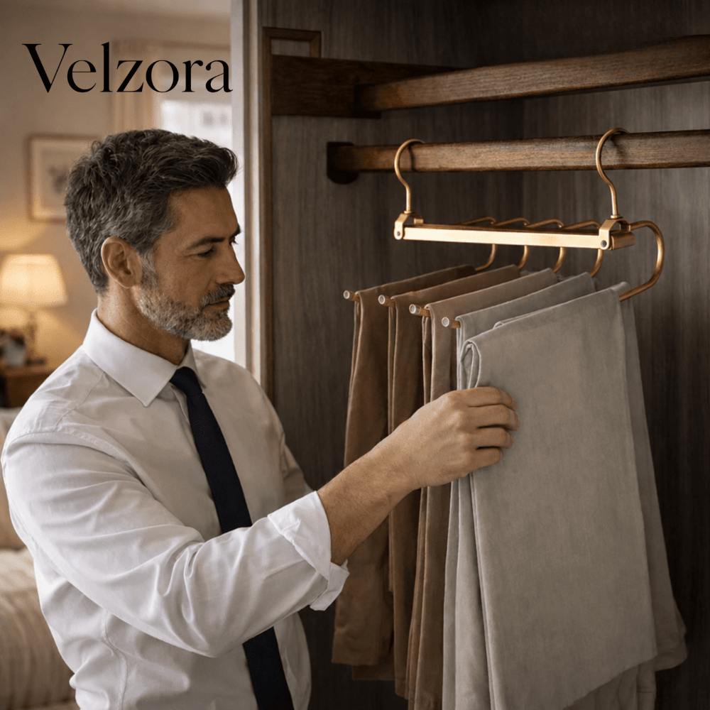 Velzora - Cintre à pantalons gain de place en aluminium | Velzora