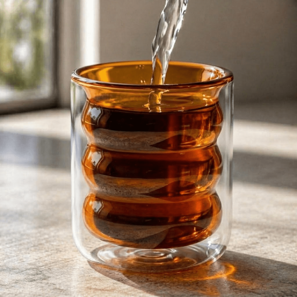 Velzora - Tasse en verre ondulé à double paroi | Velzora