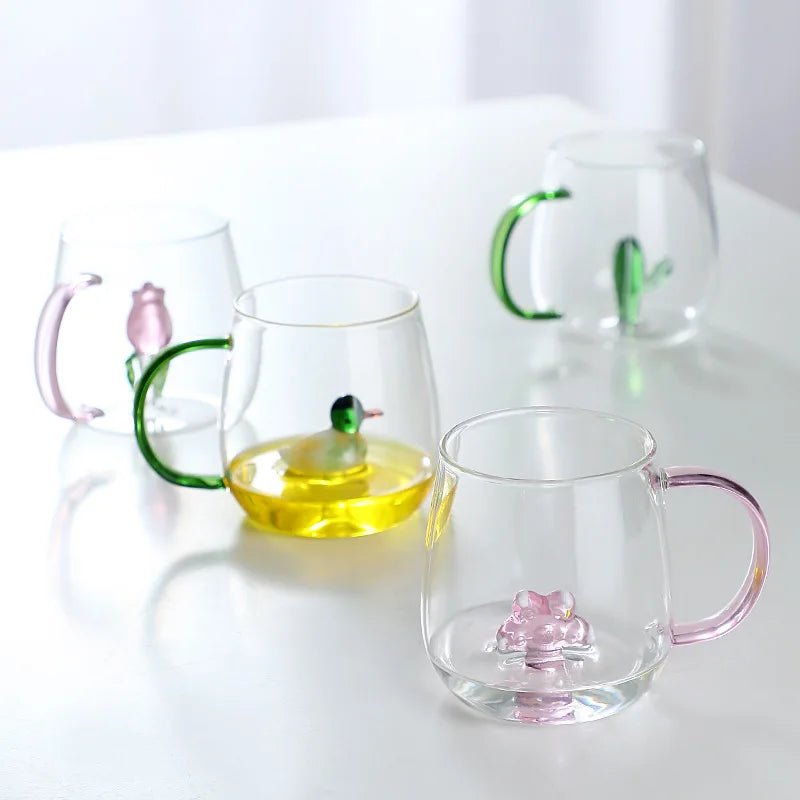 Velzora - Tasse en verre borosilicate avec motif animal 3D | Velzora