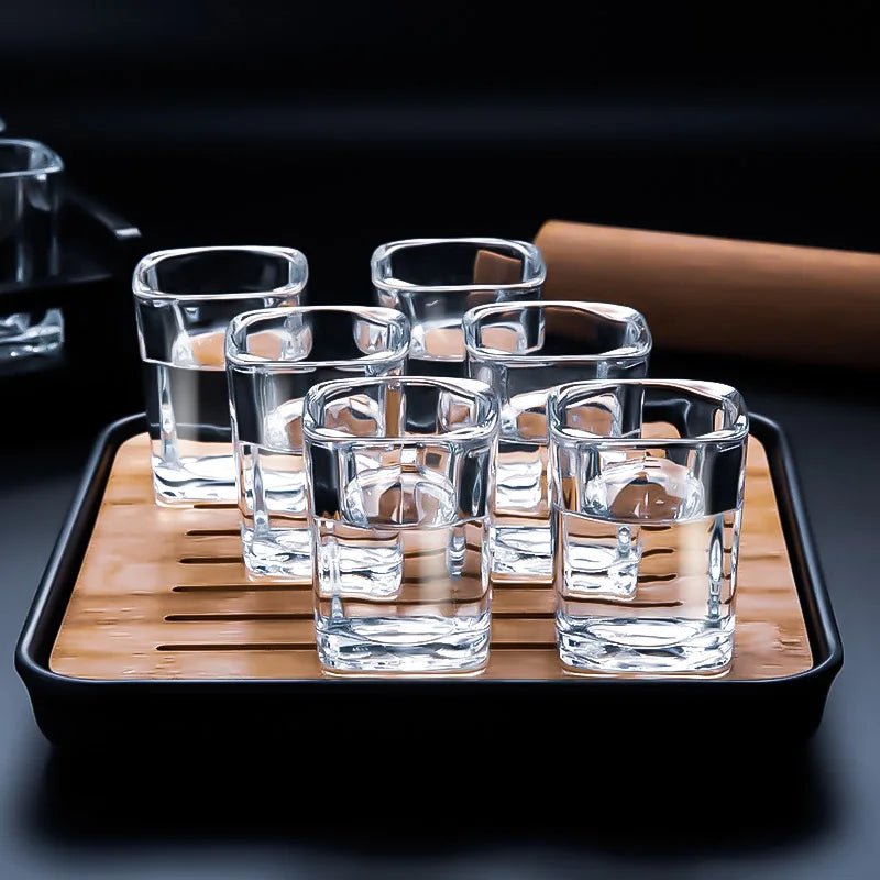 Velzora - Service à whisky en verre trempé avec plateau noir mat