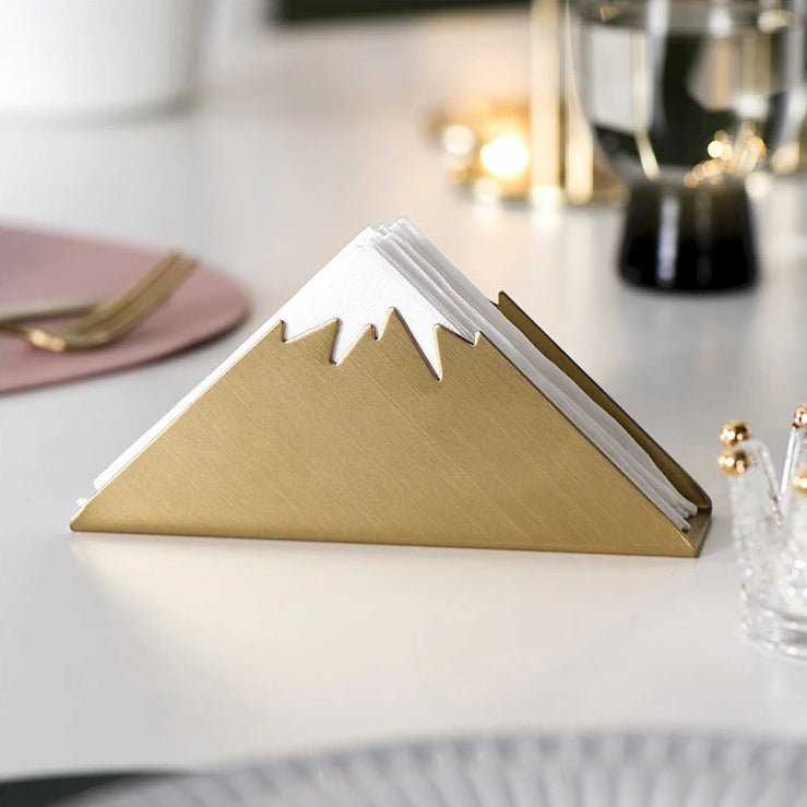Velzora - Porte-serviettes de table en acier doré au design sculptural | Velzora