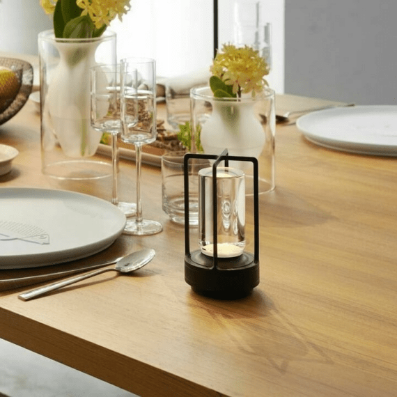 Velzora - Lampe de table dimmable en cristal et métal texturé | Velzora