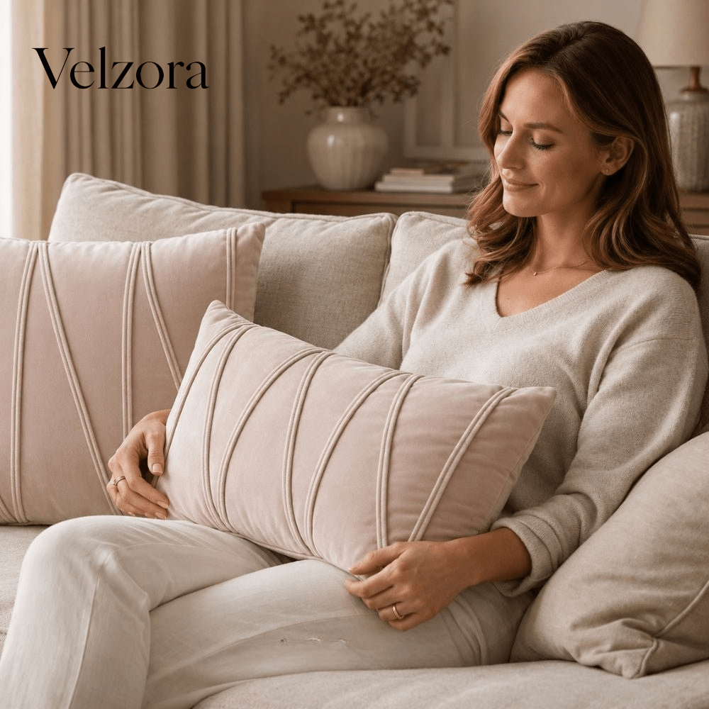 Velzora - Coussin décoratif en velours doux avec housse amovible | Velzora