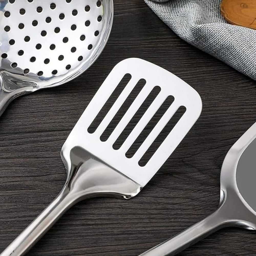 Velzora - Set d’ustensiles de cuisine en acier inoxydable, finition brossée