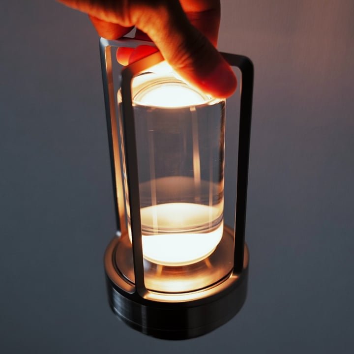 Velzora - Lampe de table dimmable en cristal et métal texturé | Velzora