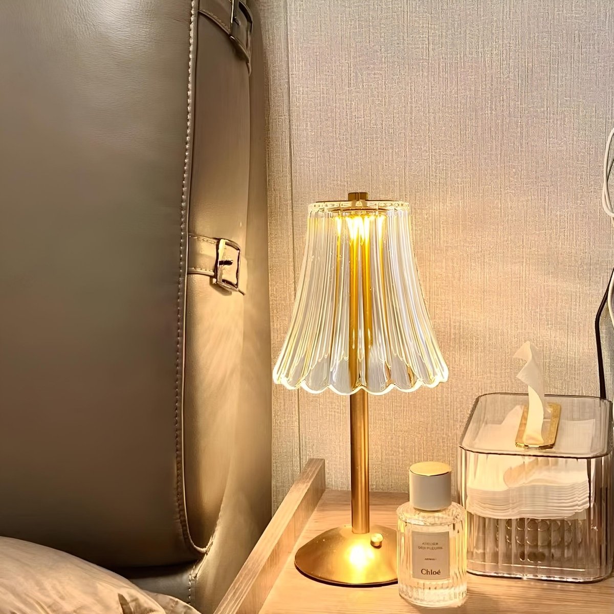 Velzora - Lampe de table cristalline en aluminium brossé | Velzora