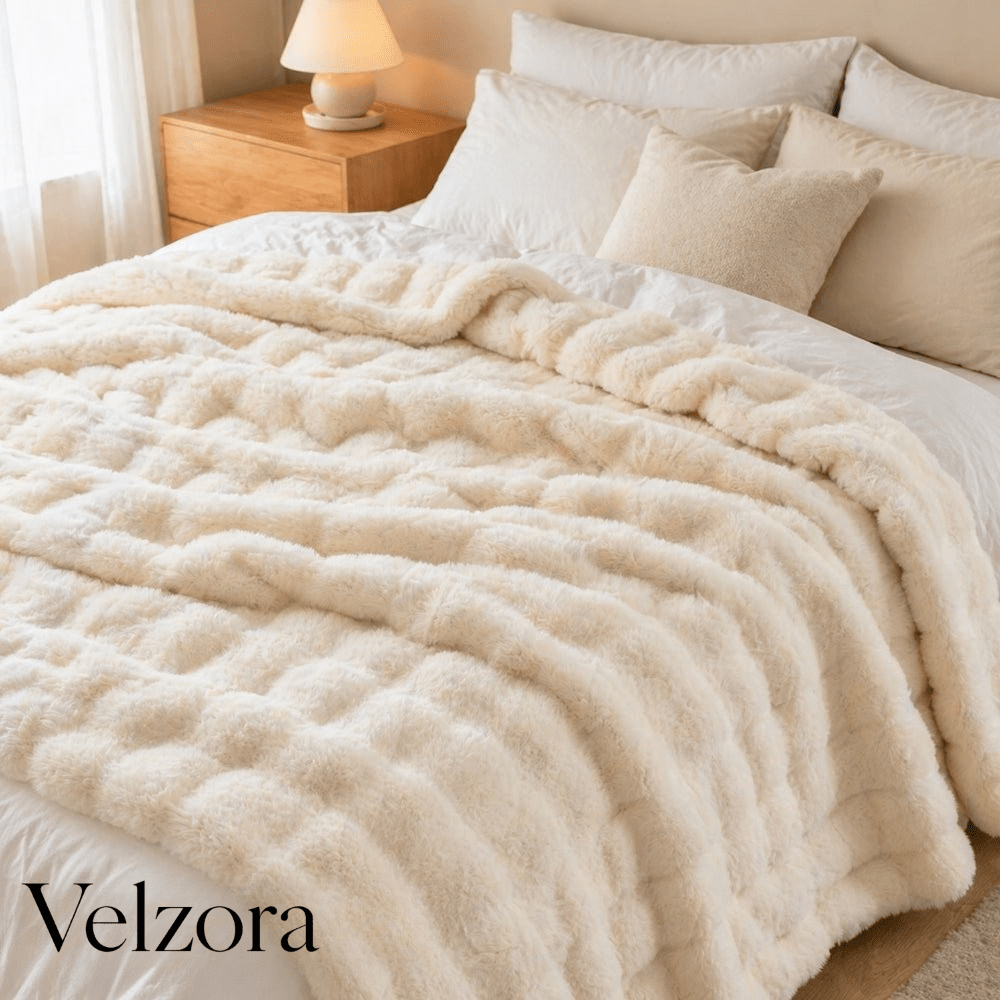 Velzora - Couverture en laine synthétique double face et ultra-douce | Velzora