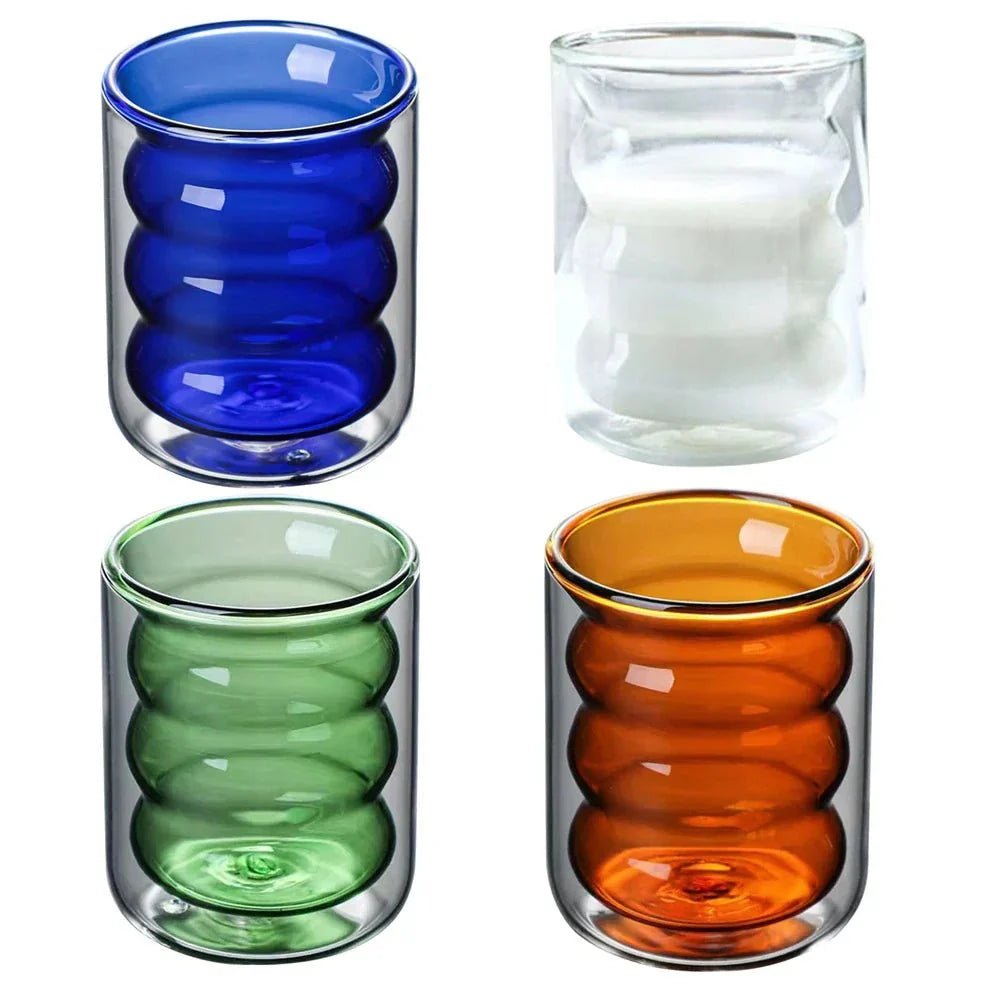 Velzora - Tasse en verre ondulé à double paroi | Velzora