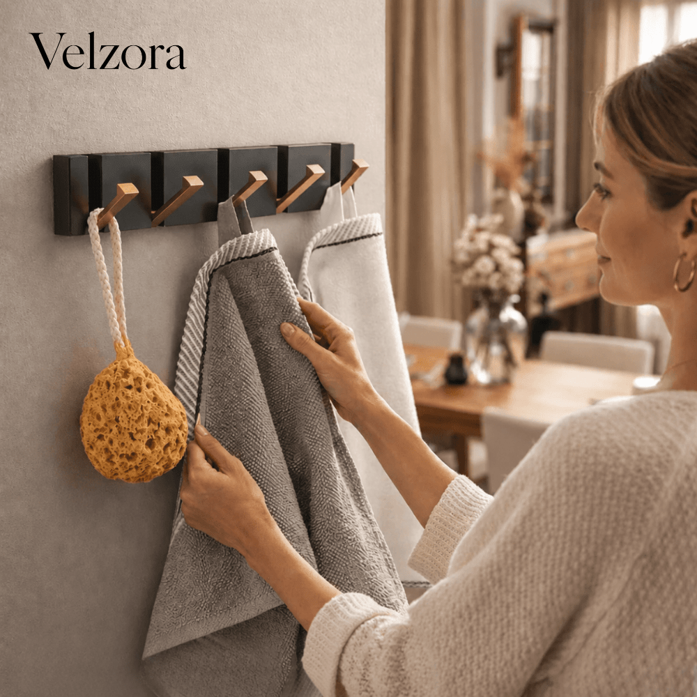 Velzora - Patère murale pliante en acier minimaliste | Velzora