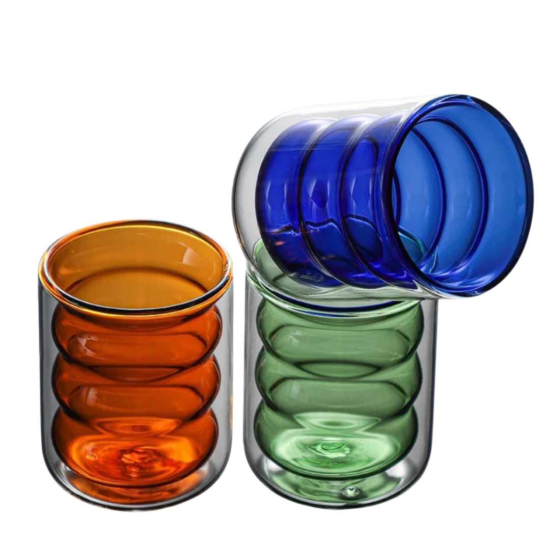 Velzora - Tasse en verre ondulé à double paroi | Velzora