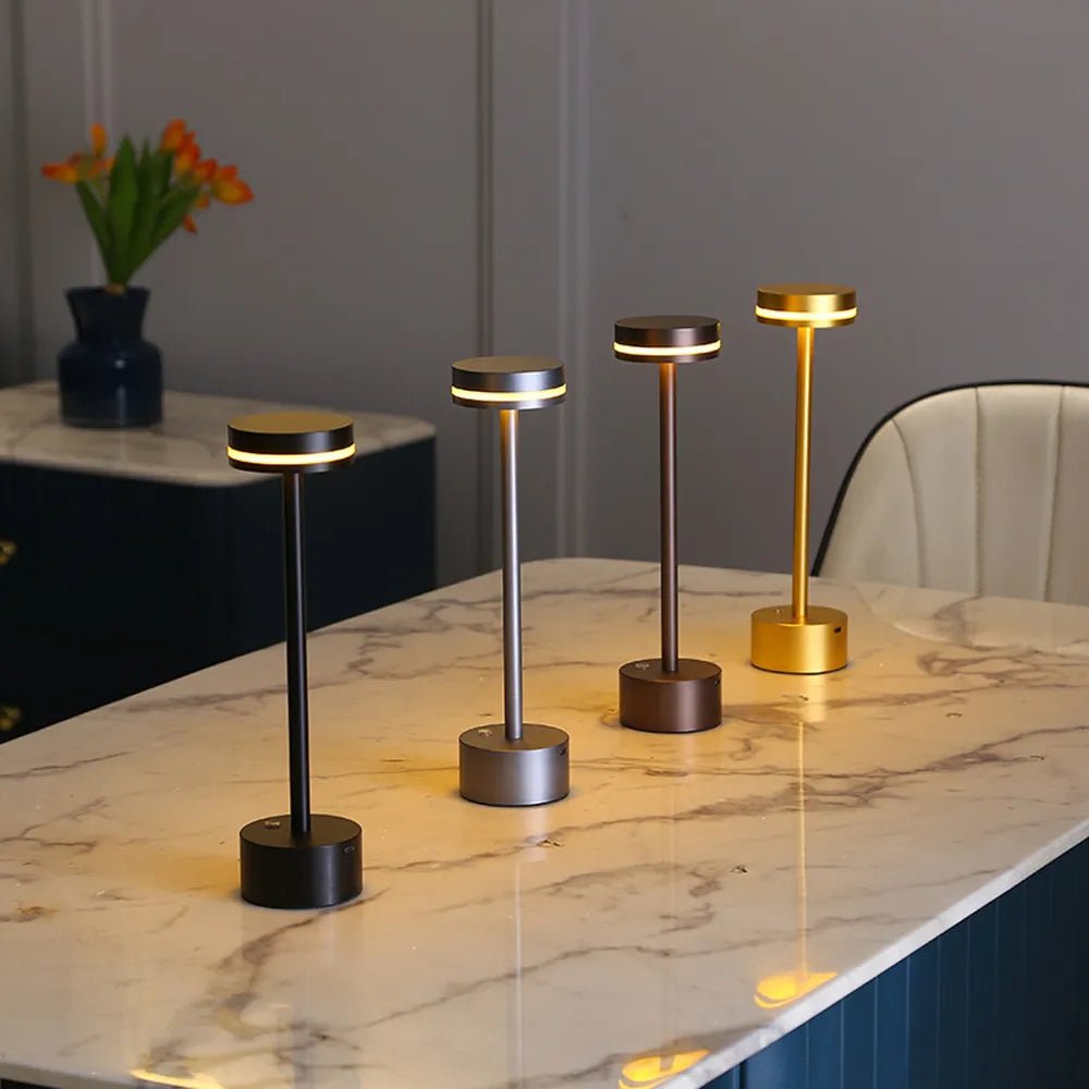 Velzora - Lampe de table aluminium rechargeable, intensité réglable | Velzora