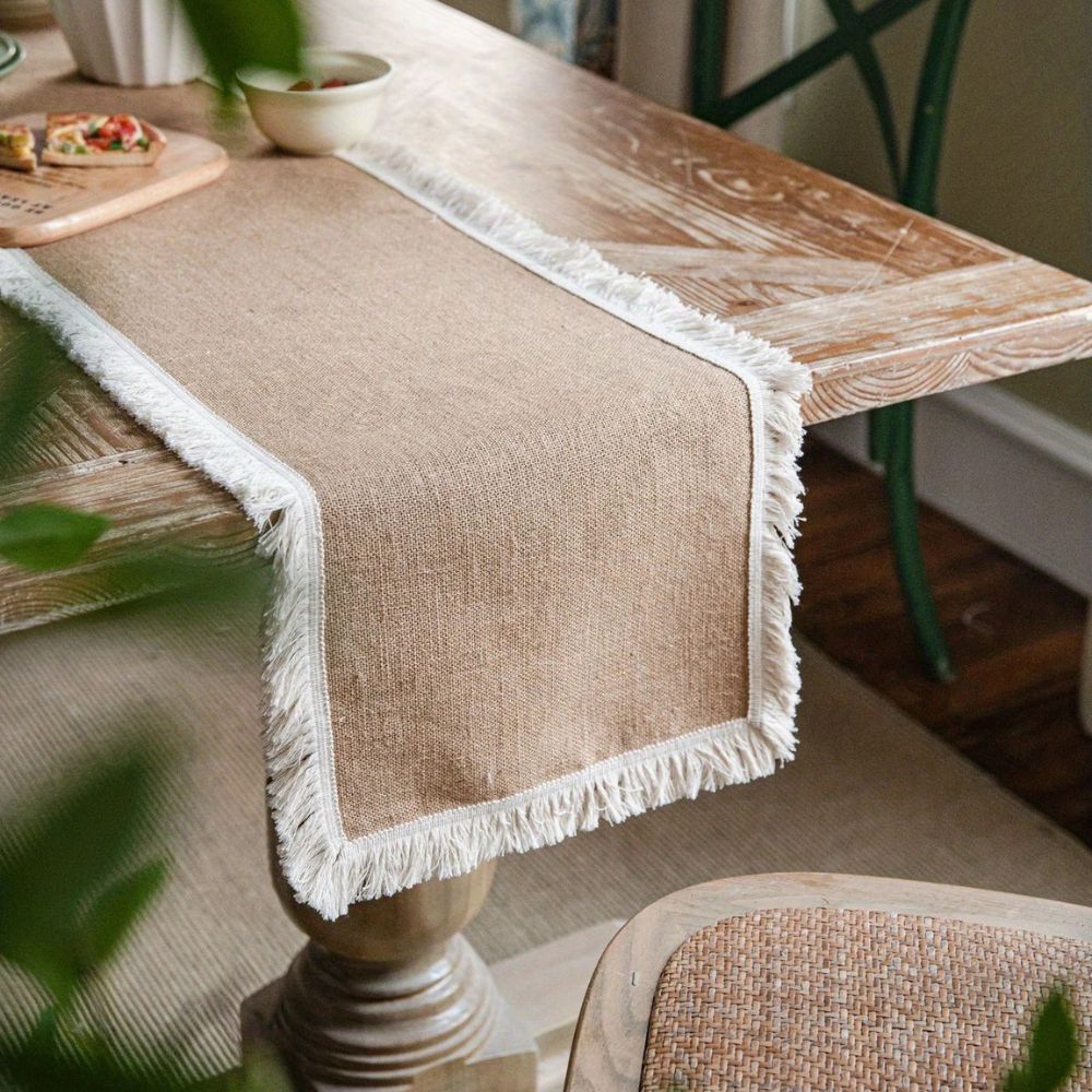 Velzora - Chemin de table en jute naturel tissé | Velzora