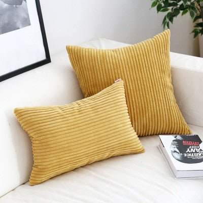 Velzora - Housse de coussin en velours côtelé doux et texturé | Velzora