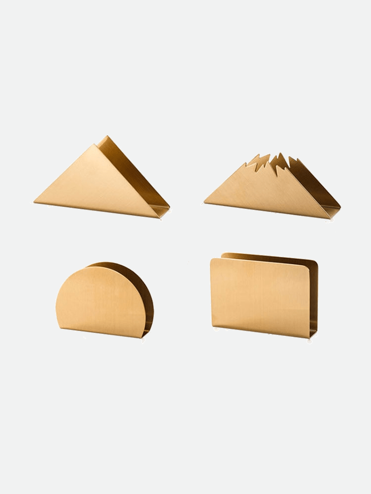 Velzora - Porte-serviettes de table en acier doré au design sculptural | Velzora