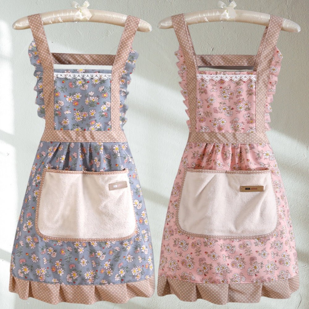 Velzora - Tablier de cuisine en coton fleuri, imperméable | Velzora