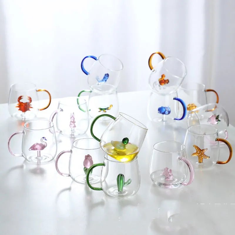 Velzora - Tasse en verre borosilicate avec motif animal 3D | Velzora