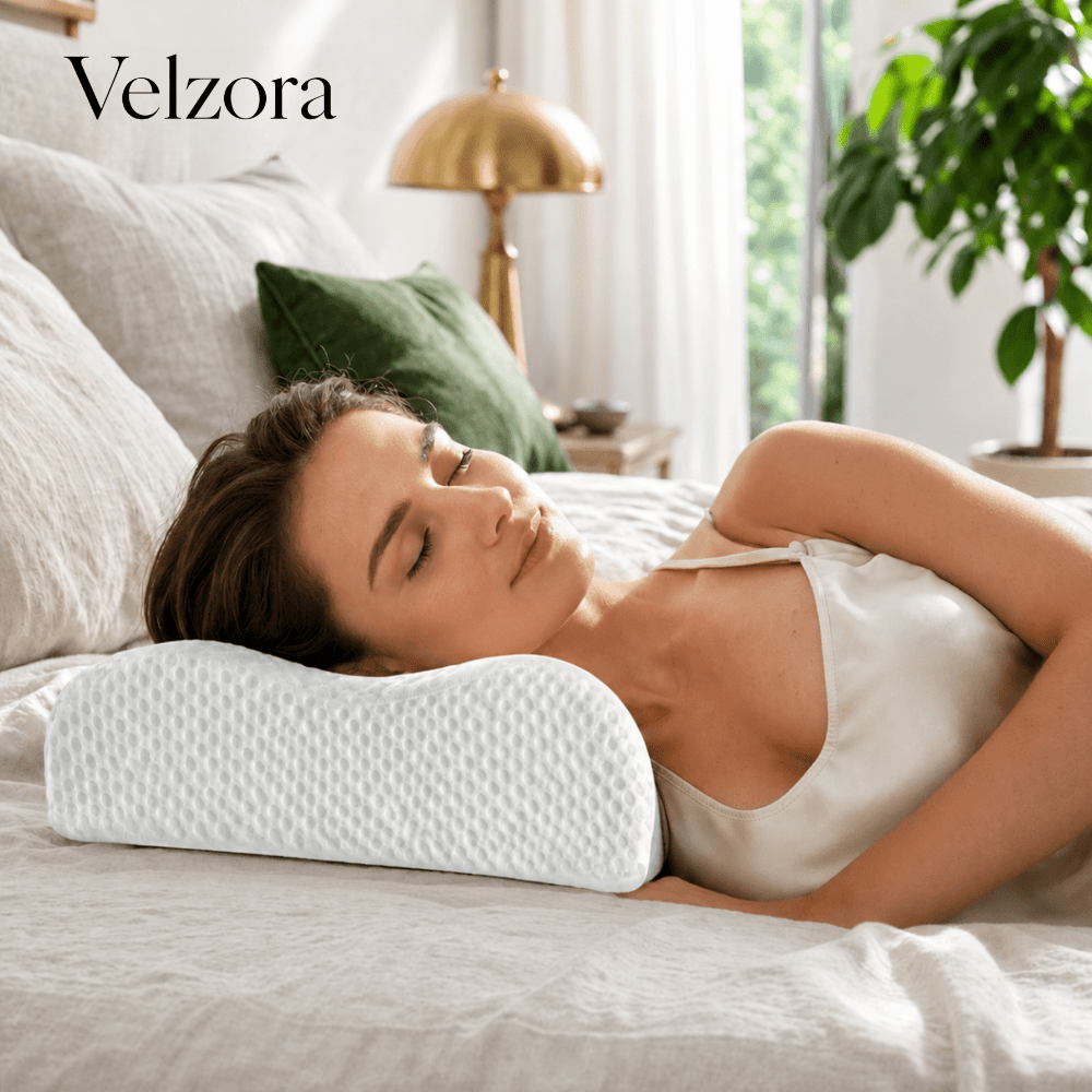 Velzora - Oreiller en mousse à mémoire de forme douce