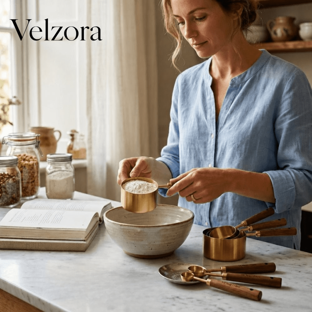 Velzora - Set doseur en acier inox et chêne massif | Velzora