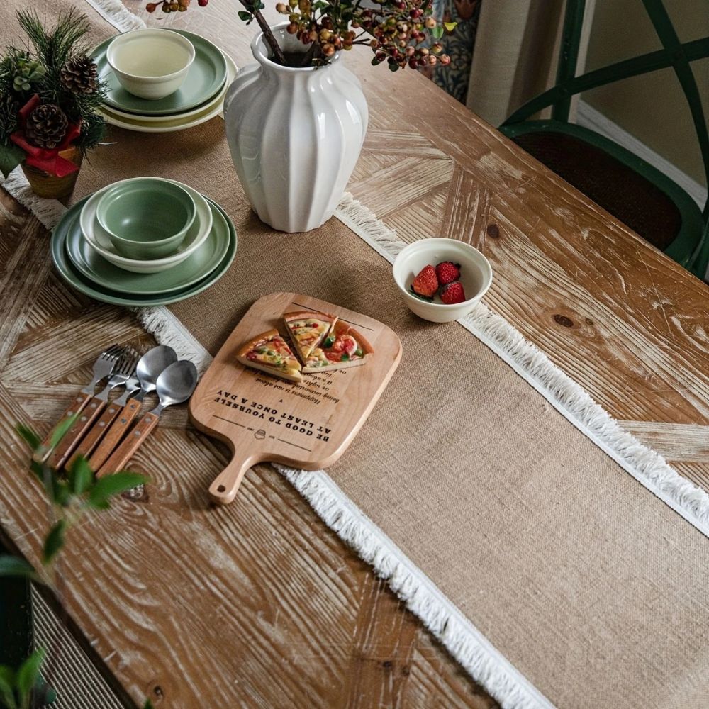 Velzora - Chemin de table en jute naturel tissé | Velzora