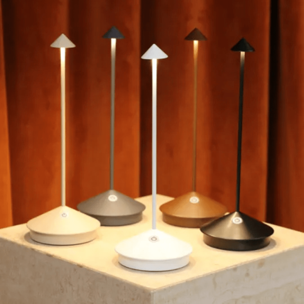 Velzora - Lampe de table LED sans fil en aluminium brossé | Velzora