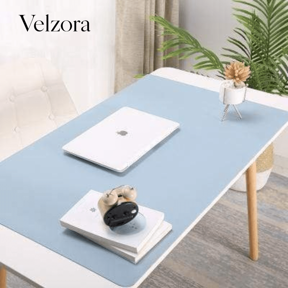 Velzora - Sous-main de bureau en simili cuir texturé et hydrofuge