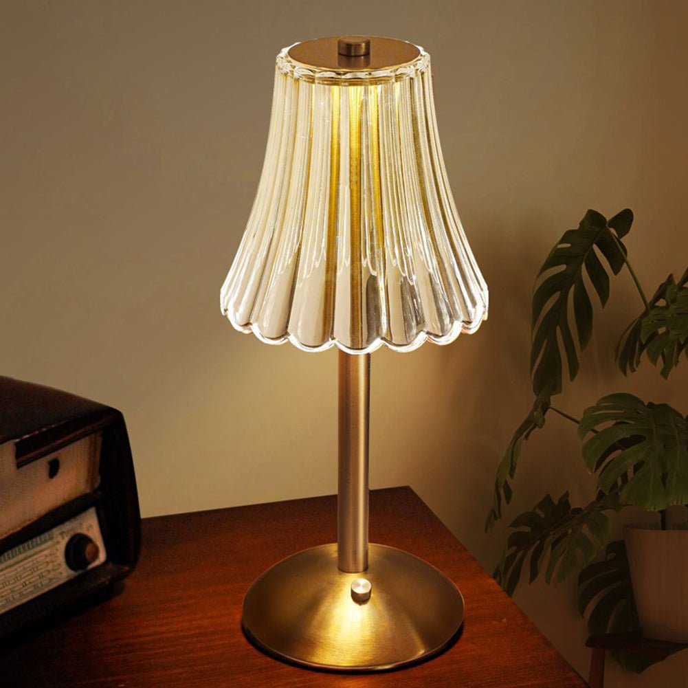 Velzora - Lampe de table cristalline en aluminium brossé | Velzora