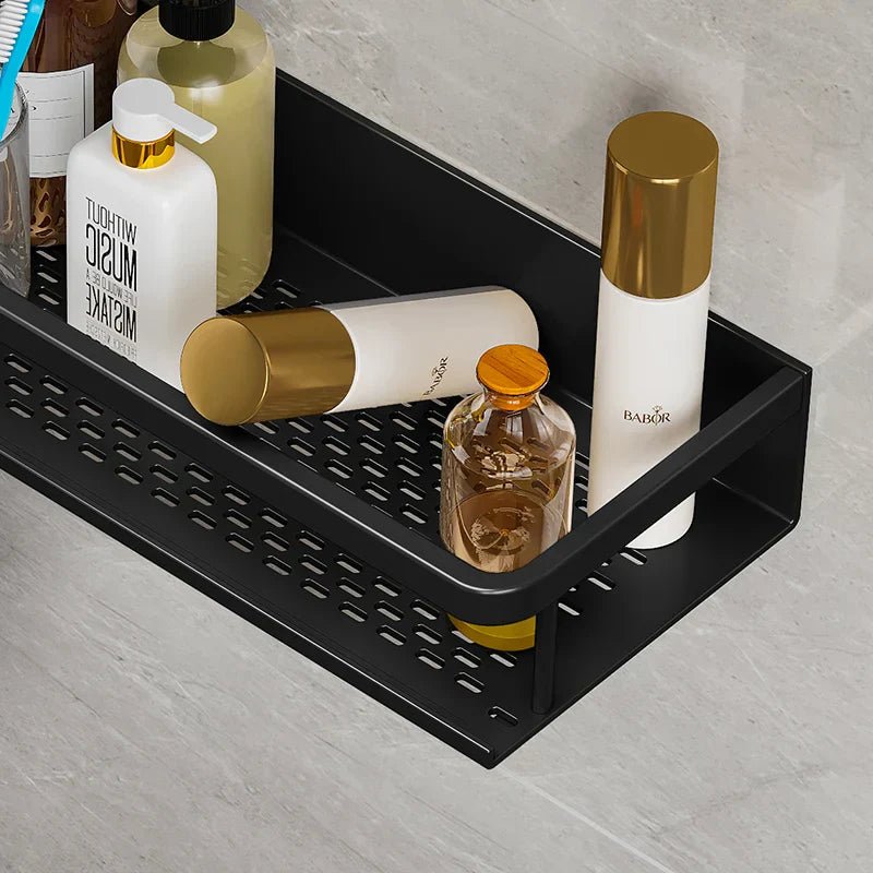 Velzora - Étagère de douche murale en aluminium noir mat | Velzora
