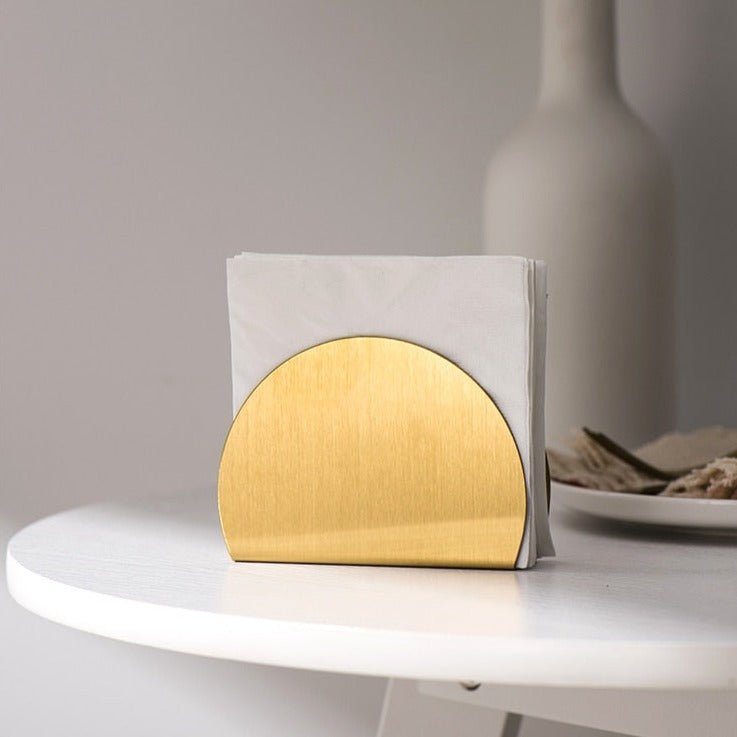 Velzora - Porte-serviettes de table en acier doré au design sculptural | Velzora
