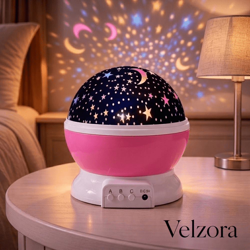 Velzora - Lampe projecteur d’ambiance en rotation avec ciel étoilé multicolore | Velzora