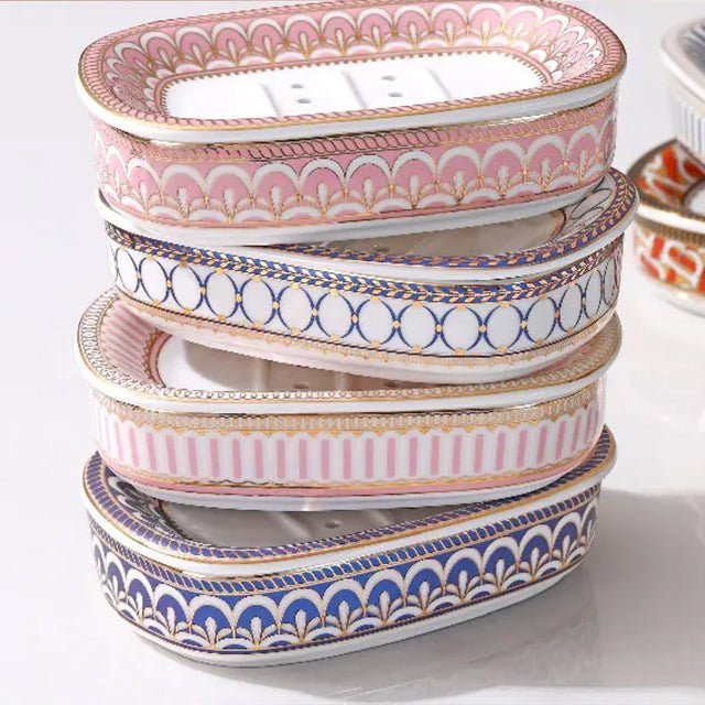 Velzora - Porte-savon décoratif en céramique style Art Déco | Velzora