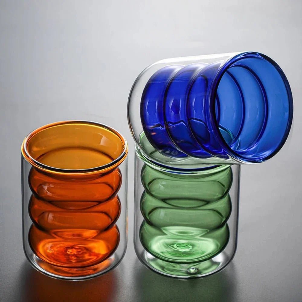 Velzora - Tasse en verre ondulé à double paroi | Velzora