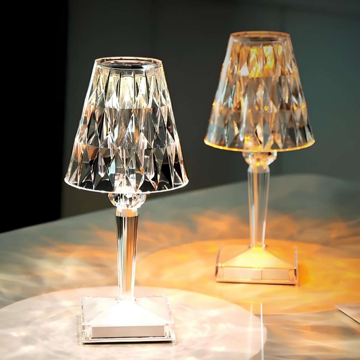 Velzora - Lampe de table en cristal acrylique texturé | Velzora