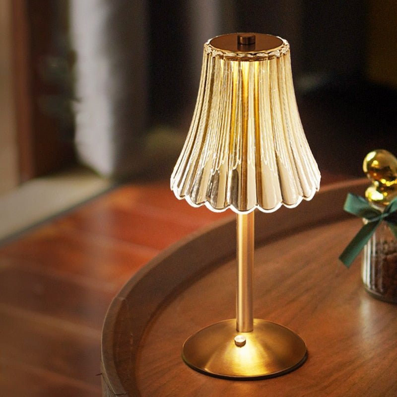 Velzora - Lampe de table cristalline en aluminium brossé | Velzora