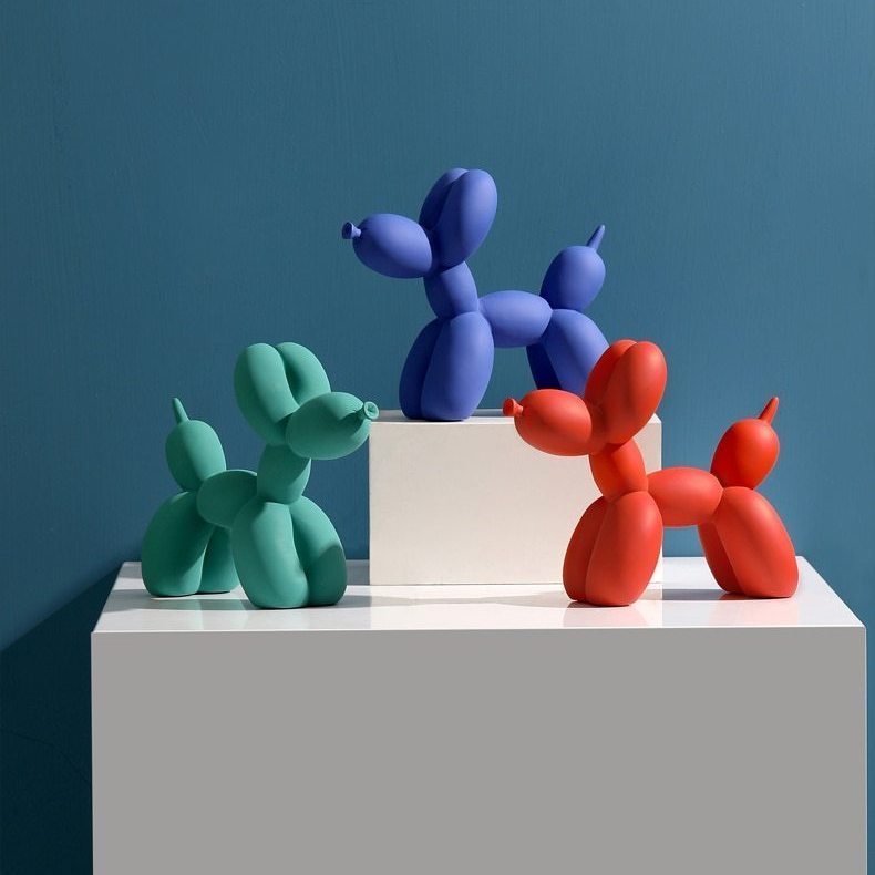 Velzora - Sculpture décorative en résine finition lisse forme ballon chien | Velzora