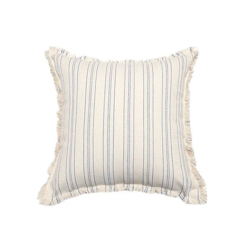 Velzora - Housse de coussin jacquard à franges en coton mélangé | Velzora