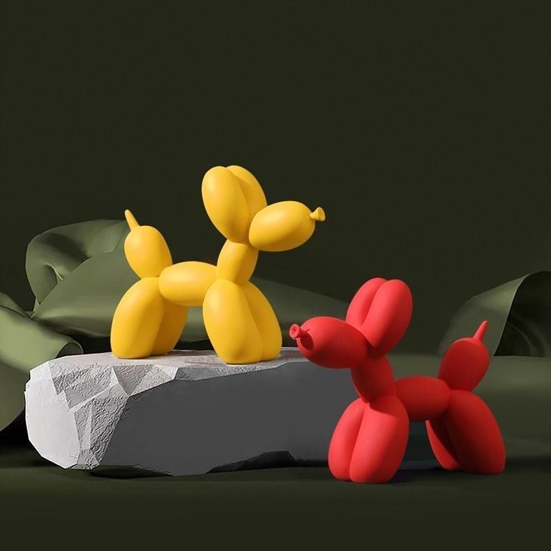 Velzora - Sculpture décorative en résine finition lisse forme ballon chien | Velzora