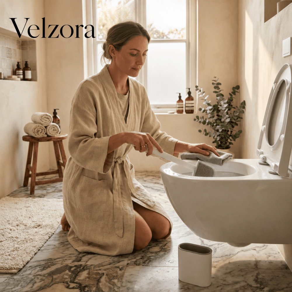 Velzora - Brosse WC silicone antibactérien murale | Velzora