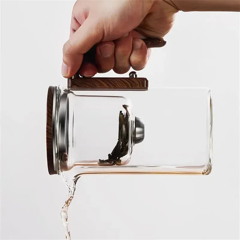Velzora - Théière en verre borosilicaté – Infuseur acier et poignée bois | Velzora