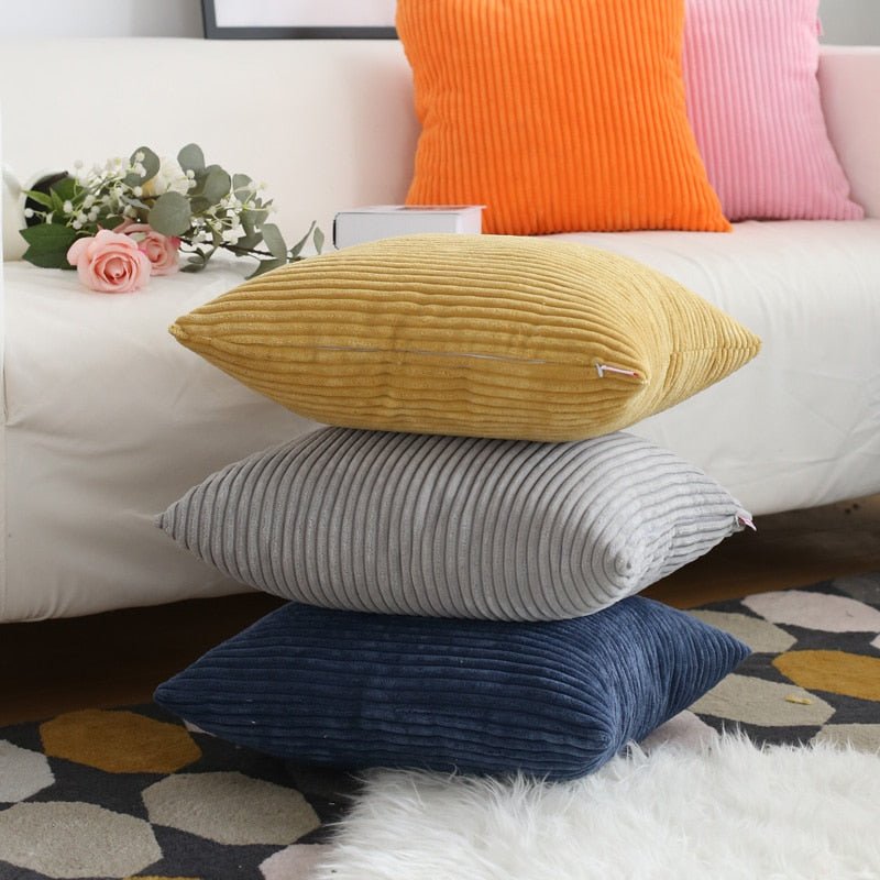 Velzora - Housse de coussin en velours côtelé doux et texturé | Velzora